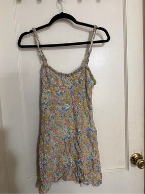 Zara Pastel Floral Spaghetti-Strap Mini Dress